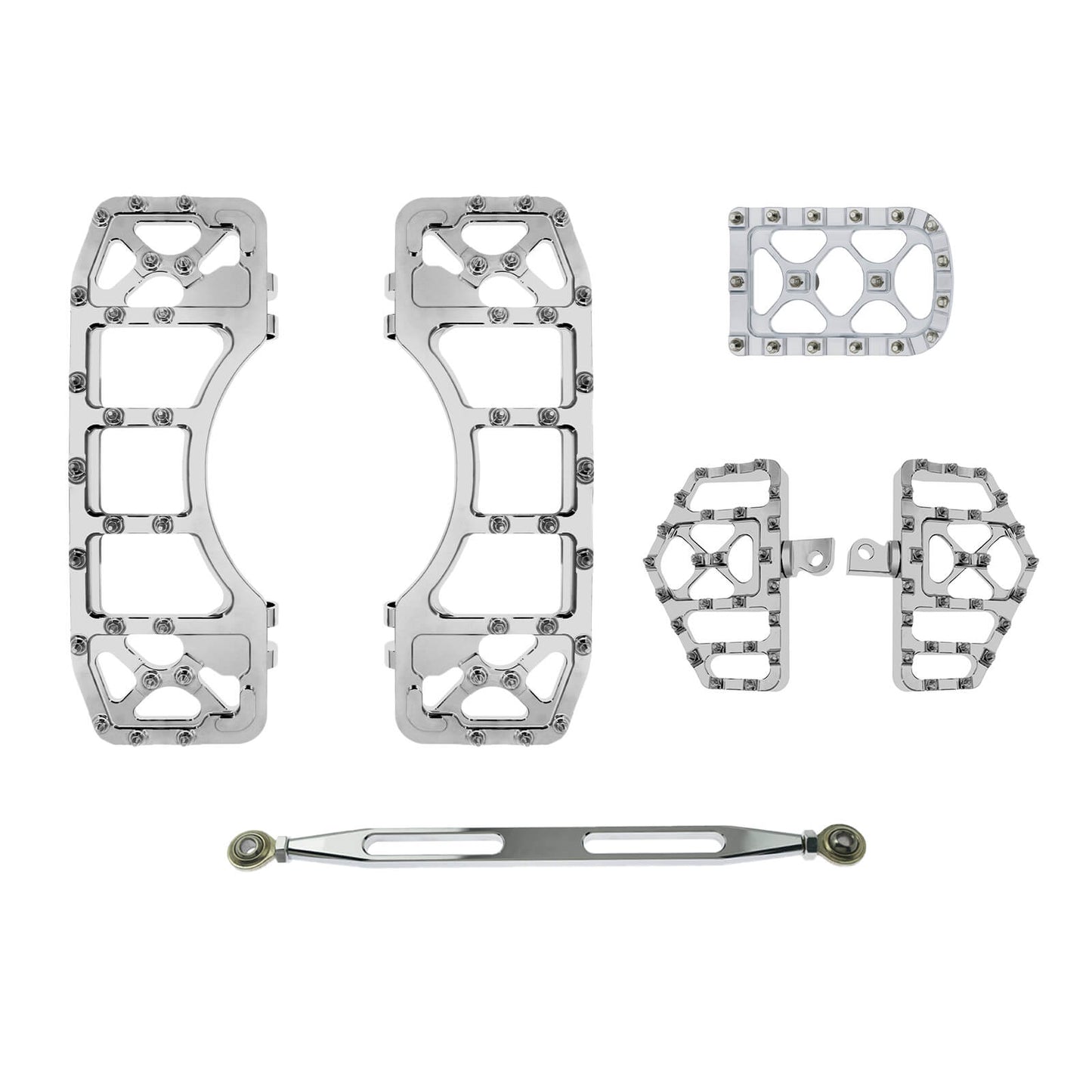 ZH001022 HCmotorku Mx Style Shift linkage Floorboards Brake Pedal Cover Kit Chrome Fit For Harley Touring Softail