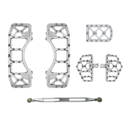 ZH001022 HCmotorku Mx Style Shift linkage Floorboards Brake Pedal Cover Kit Chrome Fit For Harley Touring Softail