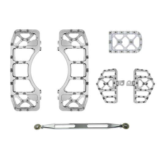 ZH001022 HCmotorku Mx Style Shift linkage Floorboards Brake Pedal Cover Kit Chrome Fit For Harley Touring Softail