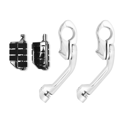 1-1/4 Highway Engine Guard Short Angled Foot Pegs Mount For Harley 1-1/4 Highway Engine Guard Short Angled Foot Pegs Mount For Harley