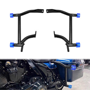 Saddlebags Guards Bars with Blue Slider Bolt Cap For Harley Touring Street Glide '09-'25  | HCmotorku