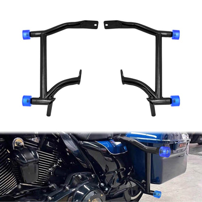 Crash Bars 4* Blue Slider Bolt Cap Saddlebags Guards For Harley Touring Road Street Glide 1997-UP | HCmotorku