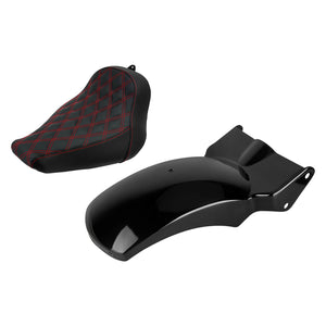 ZHCB0010_HCmotorku_Fender_Seat_Set_For_Harley_Softail_18-_25 Red Stitching