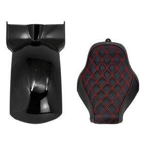 ZHCB0010_HCmotorku_Fender_Seat_Set_For_Harley_Softail_18-_25  Red Stitching