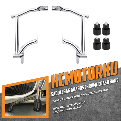 ZHFR0004_HCmotorku_Saddlebag Guard Crash Bar with Black Guard Balls for Harley Touring ‘09-Up