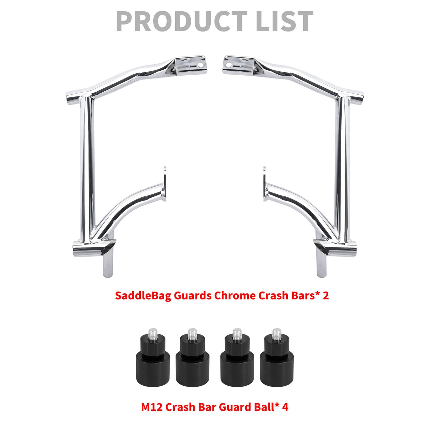 ZHFR0004_HCmotorku_Saddlebag Guard Crash Bar with Black Guard Balls for Harley Touring ‘09-Up Product List