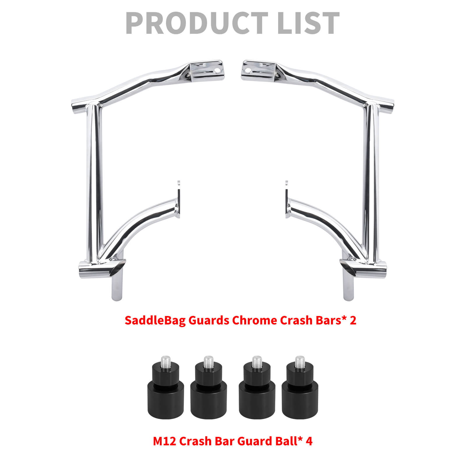 ZHFR0004_HCmotorku_Saddlebag Guard Crash Bar with Black Guard Balls for Harley Touring ‘09-Up Product List