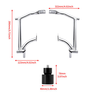 ZHFR0004_HCmotorku_Saddlebag Guard Crash Bar with Black Guard Balls for Harley Touring ‘09-Up Size