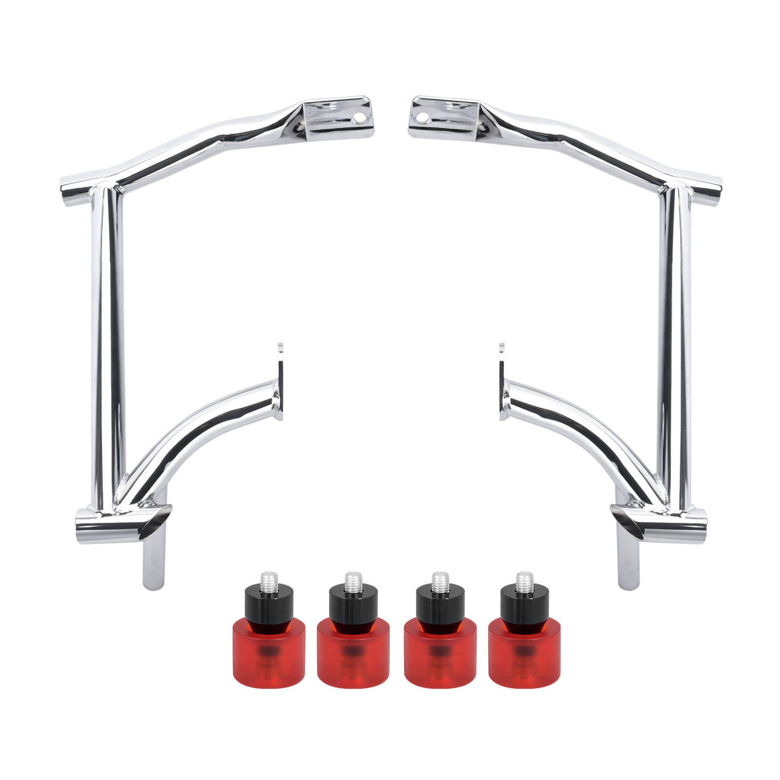 ZHFR0005_HCmotorku_Saddlebag Guard Crash Bar with Red Guard Balls for Harley Touring ‘09-Up 