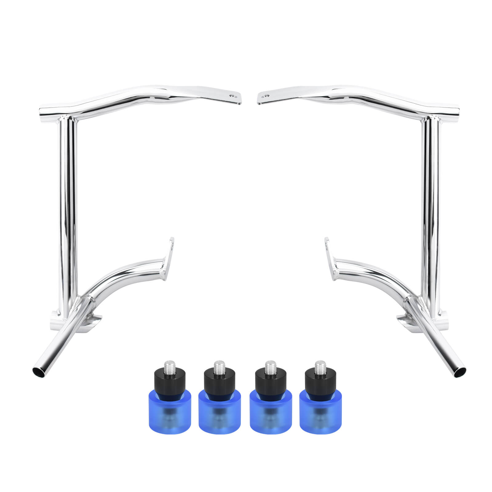 ZHFR0006_HCmotorku_Saddlebag Guard Crash Bar with Blue Guard Balls for Harley Touring ‘09-Up