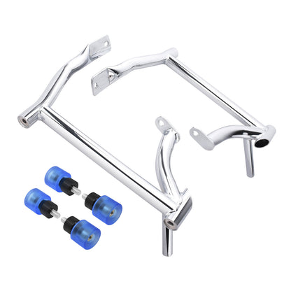 ZHFR0006_HCmotorku_Saddlebag Guard Crash Bar with Blue Guard Balls for Harley Touring ‘09-Up