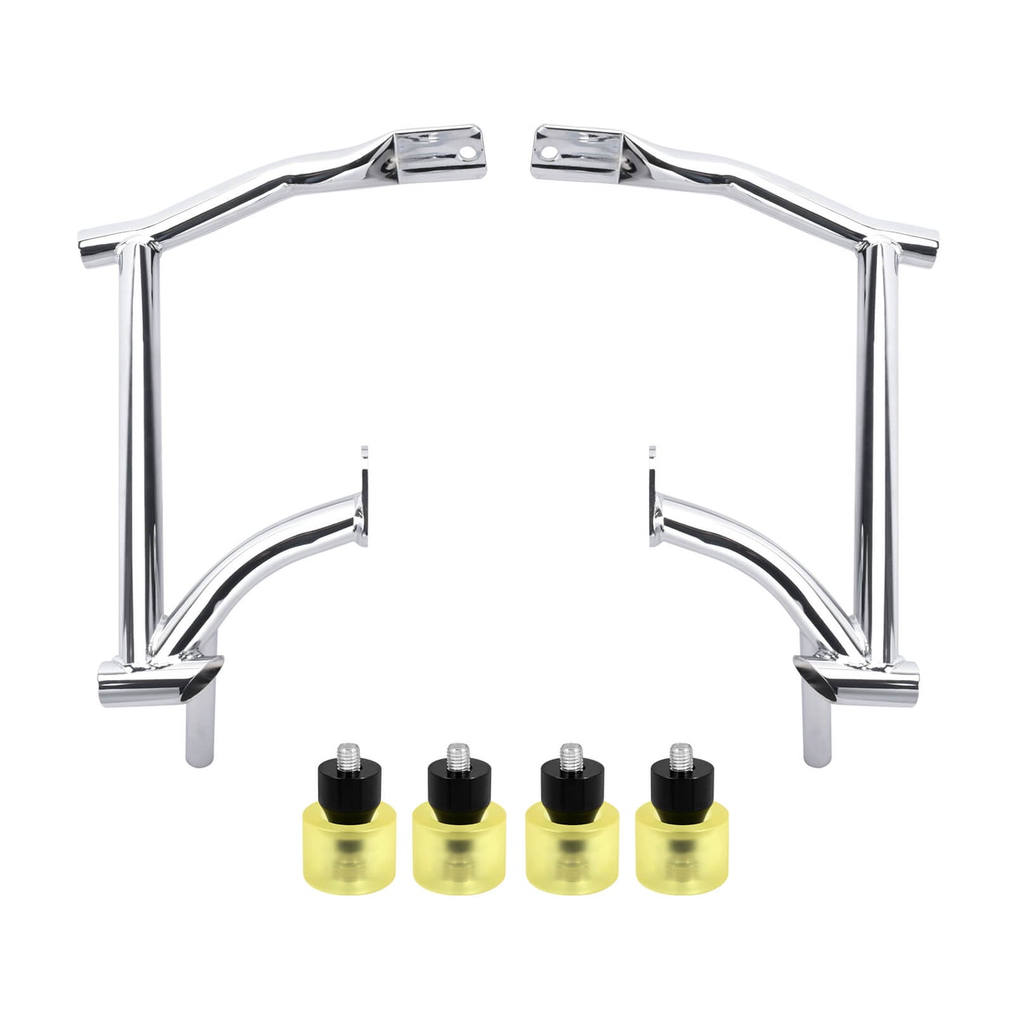 ZHFR0007_HCmotorku_Saddlebag Guard Crash Bar with Yellow Guard Balls for Harley Touring ‘09-Up