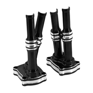ZHFR0012_HCmotorku_Black Pushrod Lifter Covers Upper Rocker Box Covers For M8 Softail Touring ‘18-’23