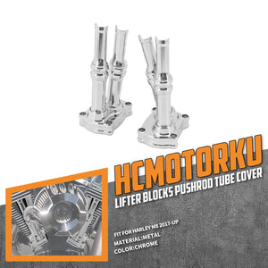 ZHFR0013_HCmotorku_Chrome Pushrod Lifter Covers Upper Rocker Box Covers For M8 Softail Touring ‘18-’23