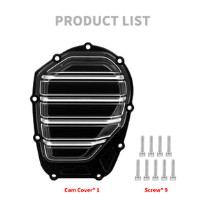ZHFR0014_HCmotorku_Black and White Stripe Transmission Top Cover Side Cam Cover Set For Harley Softail Touring ‘17-Up Product List