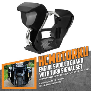 ZHFR0026 HCmotorku Lower Fairings & Engine Guard & Turn Signals for Harley FLTRX Installation