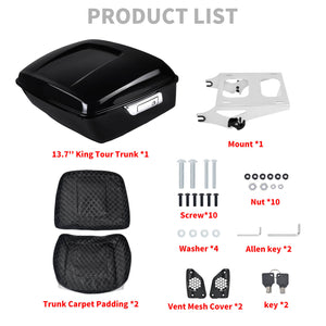 ZHLU0004-JG HCmotorku King Tour Pak Trunk with Chrome Rack for Harley Touring '14-'25  Product List