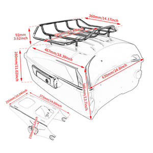 Vivid Black King Tour Pack Trunk for 2014-2025 Harley Road Glide & Street Glide | HCmotorku