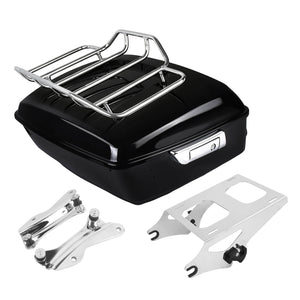 13.7" King Tour Trunk with Chrome Mounting Rack for 2014-2025 Harley Touring | HCmotorku