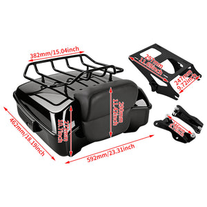 ZHLU0027-JG HCmotorku Tour Pak Trunk Fit Harley Road King Electra Glide '14-'25 Size