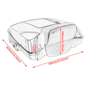 7.5" Razor Tour Luggage Trunk w/Carpet Liners for Harley Touring '14-'25 | HCmotorku
