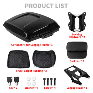 Razor Trunk for Harley Street Glide 2014-2025 with Detachable Rack | HCmotorku