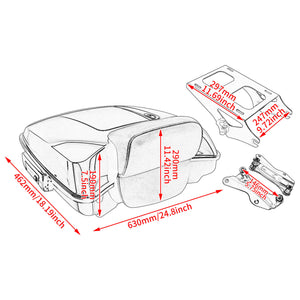 Razor Trunk for Harley Street Glide 2014-2025 with Detachable Rack | HCmotorku