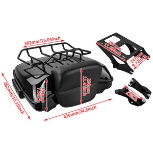 Complete 7.5" Razor Tour Pack Trunk w/ Quick Detach Rack for Harley Touring | HCmotorku