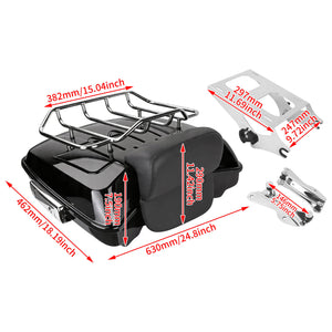 ZHLU0038 HCmotorku Razor Tour Luggage Trunk Assembly with Backrest for Harley Touring size
