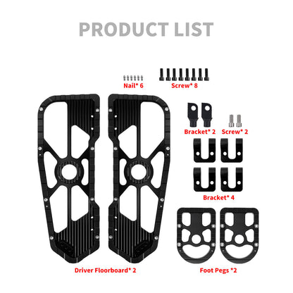 Rider Passenger Footboards Floorboards Footpegs Black For Harley Touring Street Glide Road Glide | HCmotorku