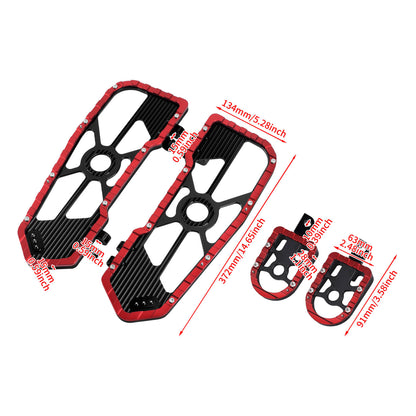 Rider Passenger Footboards Floorboards Footpegs Red For Harley Touring Street Glide Road Glide | HCmotorku