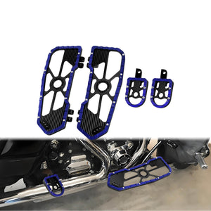 Rider Passenger Floorboards Set For Harley Touring Dyna - Blue | HCmotorku