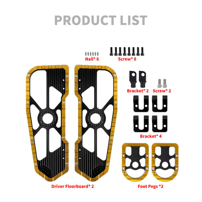 Rider Passenger Footboards Floorboards Footpegs Yellow For Harley Touring Street Glide Road Glide | HCmotorku