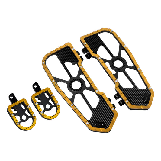 Rider Passenger Footboards Floorboards Footpegs Yellow For Harley Touring Street Glide Road Glide | HCmotorku