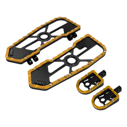 Rider Passenger Footboards Floorboards Footpegs Yellow For Harley Touring Street Glide Road Glide | HCmotorku