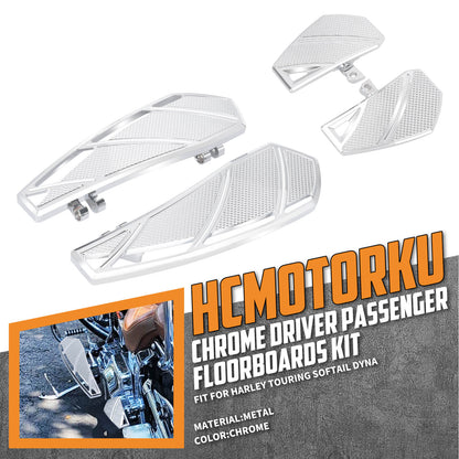 Phantom Rider Floorboards  Passenger Footboards Kit Chrome For Harley Touring 1984-2025 | HCmotorku