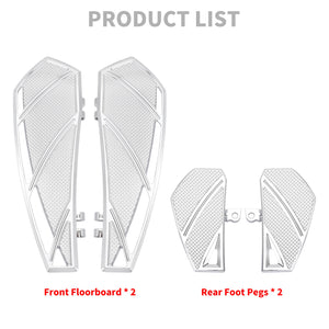 Phantom Rider Floorboards  Passenger Footboards Kit Chrome For Harley Touring 1984-2025 | HCmotorku