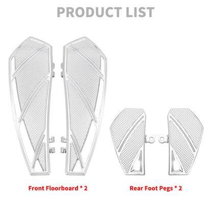 Phantom Rider Floorboards  Passenger Footboards Kit Chrome For Harley Touring 1984-2025 | HCmotorku