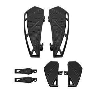 ZHPE0028_HCmotorku_Black Phantom Style Rider Passenger FloorBoards Footpegs Kit for Harley Touring ‘86-’25