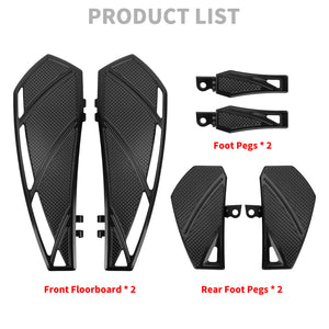 ZHPE0028_HCmotorku_Black Phantom Style Rider Passenger FloorBoards Footpegs Kit for Harley Touring ‘86-’25 Product List