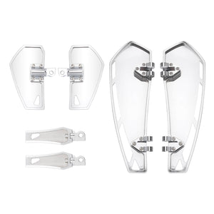 ZHPE0029_HCmotorku_Chrome Phantom Style Rider Passenger FloorBoards Footpegs Kit for Harley Touring ‘86-’25