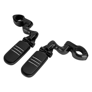ZHPE0037 HCmotorku Universal Heavy Duty 1-1/4” Black Highway Pegs & Support Mount Fits Harley