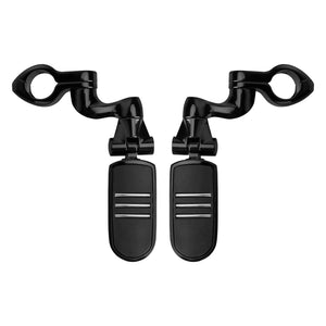ZHPE0037 HCmotorku Universal Heavy Duty 1-1/4” Black Highway Pegs & Support Mount Fits Harley