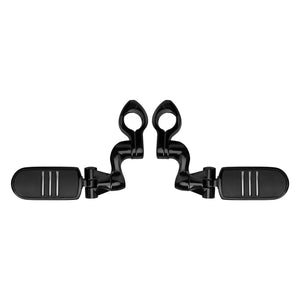 ZHPE0037 HCmotorku Universal Heavy Duty 1-1/4” Black Highway Pegs & Support Mount Fits Harley