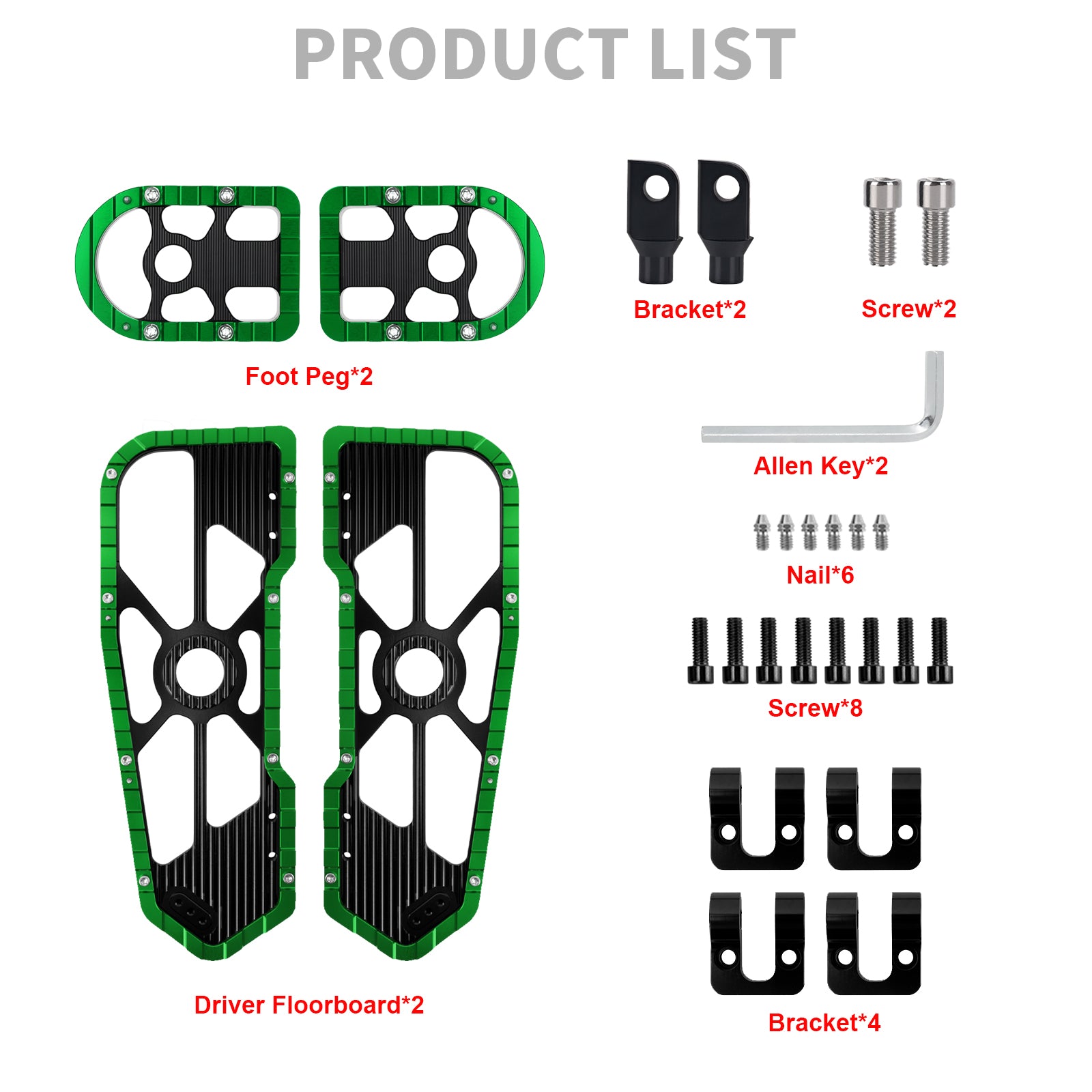 ZHPE0038 green footboards  set product list