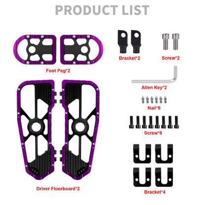 ZHPE0039 purple footboards set product list