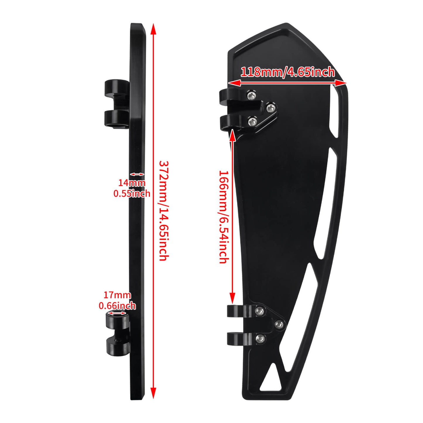ZHPE0041_HCmotorku_Black Phantom Rider Passenger Footpegs FloorBoards Brake Pedal Kit for Harley Touring Dyna Size