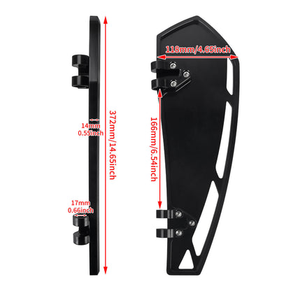 ZHPE0041_HCmotorku_Black Phantom Rider Passenger Footpegs FloorBoards Brake Pedal Kit for Harley Touring Dyna Size