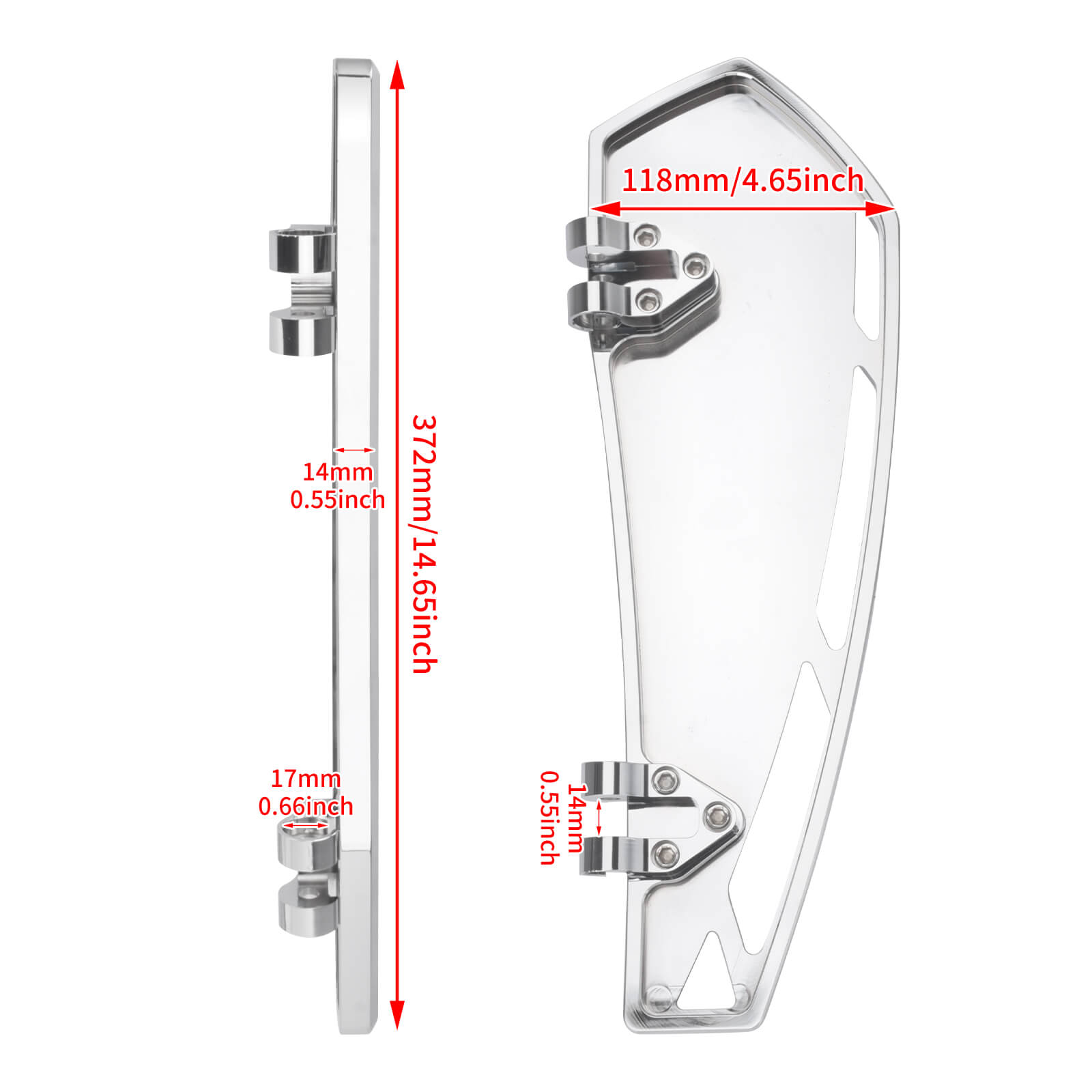 ZHPE0042_HCmotorku_CNC Chrome Phantom Rider Passenger Footpegs FloorBoards Brake Pedal Kit for Harley Touring Dyna Size