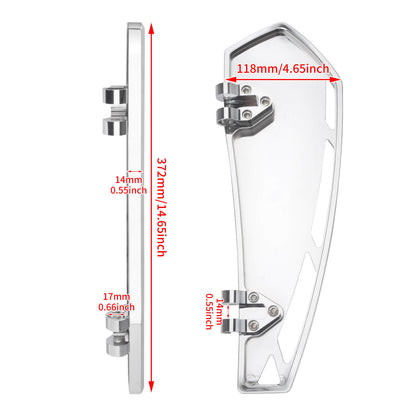 ZHPE0042_HCmotorku_CNC Chrome Phantom Rider Passenger Footpegs FloorBoards Brake Pedal Kit for Harley Touring Dyna Size